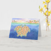 Carte Turtle Love (Fleur jaune)