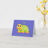 Carte Turtle Notecard with Blue Background (Fleur jaune)
