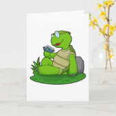 Carte Turtle Reading Book (Fleur jaune)