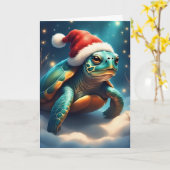 Carte Turtley Christmas Cheval (Fleur jaune)