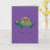 Carte Turtley in Love - Valentine's Greeting Card (Fleur jaune)