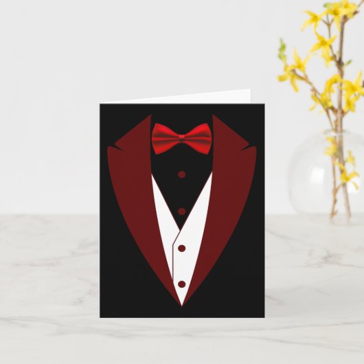 Carte Tuxedo Avec Cravate Bow Drôle - Halloween Groom Co (Fleur jaune)
