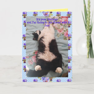 Carte Tuxedo Cat Cute Funny Air Kneading Cats Viola Card
