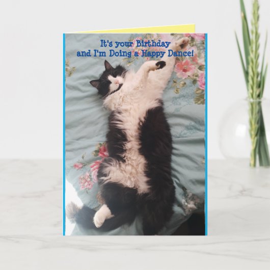Carte Tuxedo Cat Cute Funny Happy Dance Cats Card (Devant)
