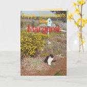 Carte Tuxedo Cat Cute Red Yellow Valentines Wifes Name (Fleur jaune)