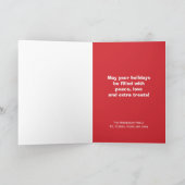 Carte Tuxedo Cat Meowy Christmas Card (Intérieur)