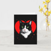 Carte Tuxedo Cat Valentine Heart For Kitten And Animal L (Fleur jaune)