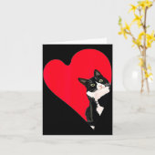 Carte Tuxedo Cat Valentine Heart For Kitten And Animal L (Fleur jaune)