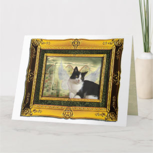 Carte Tuxedo Chat Angel animal de compagnie Sympathie Ca