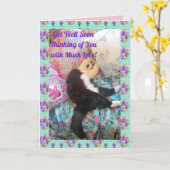 Carte Tuxedo Chat Cute Drôle Chats Dormants Obtenez Bonn (Fleur jaune)