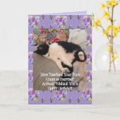 Carte Tuxedo Chat Cute Joyeux Anniversaire Touch Toes Ca (Fleur jaune)