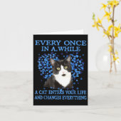 Carte Tuxedo Chat De Temps En Temps Un Chat Entre Dans V (Fleur jaune)