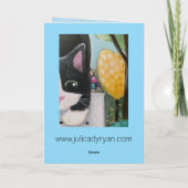 Carte Tuxedo Chat Whimsical Art (Dos)