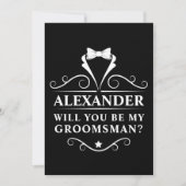 Carte Tuxedo Cravate Serez-Vous Mon Groomsman Black (Devant)