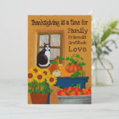 Carte Tuxedo Sud-Ouest Chat Thanksgiving personnalisé (Debout devant)