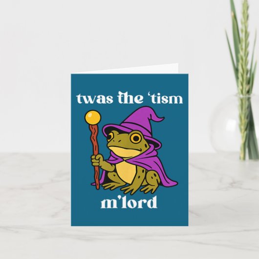 Carte Twas The tism M'lord Funny Meme Frog Witch Autism  (Devant)