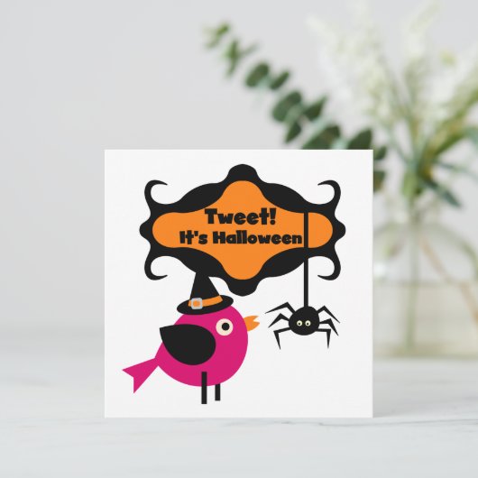 Carte Tweet T-shirts et cadeaux Halloween (Debout devant)