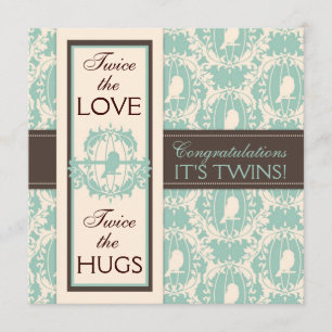 Carte Tweet Tweet Twins Carré