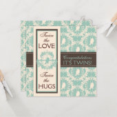 Carte Tweet Tweet Twins Carré (Devant/Arrière en situation)