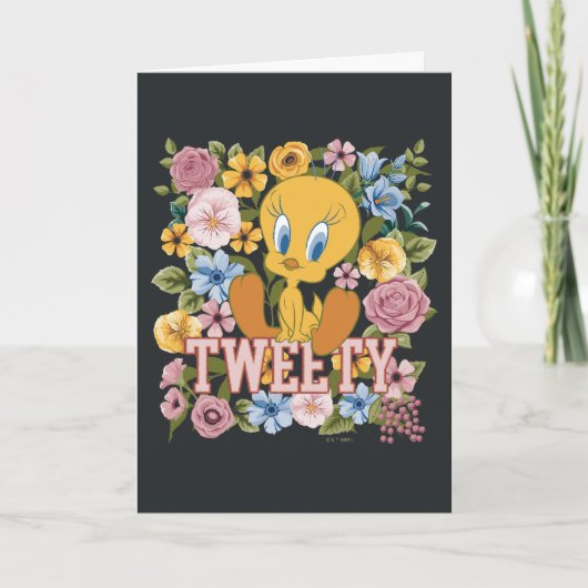Carte TWEETY™ Broderie Florale Graphique (Devant)