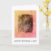 Carte Twig Orange Dessin d'art Abstrait Happy Mother's (Fleur jaune)