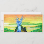 Carte TWILIGHT ANGEL rose fuchsia bleu blanc pourpre (Devant)