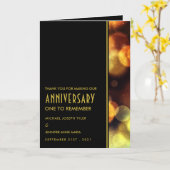 Carte Twilight Bokeh Lights Anniversary Thank You (Fleur jaune)