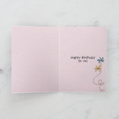 Carte Twin Anniversaire avec fleurs de parties scintilla (Intérieur)