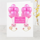 Carte Twin Baby Girls Félicats (Fleur jaune)