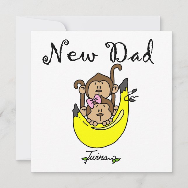 Carte Twin Boy and Girl New Dad Cadeaux (Devant)