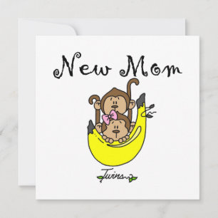 Carte Twin Boy et GIrl Nouveau cadeau maman