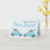 Carte Twin Boys Fiat 500 Félicitations (Fleur jaune)