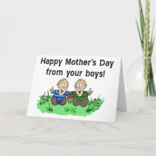 Carte Twin Boys Twins Happy Mother's Day Paper Card