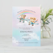 Carte Twin Boys, Winging their Way Baby Shower (Debout devant)