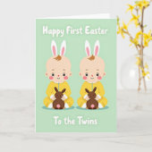 Carte Twin Easter Bunny Art Card (Fleur jaune)