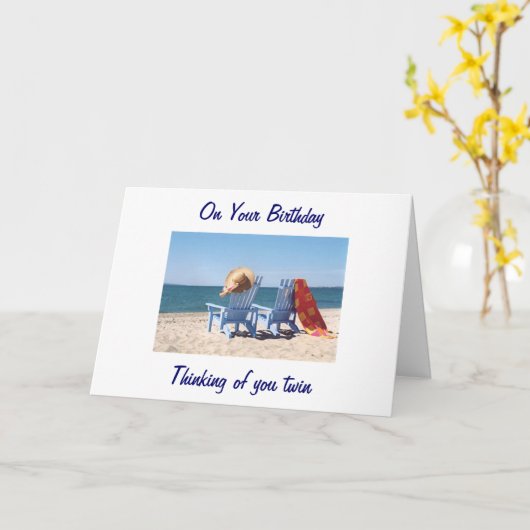 CARTE TWIN ESPÈRE QUE VOTRE ANNIVERSAIRE EST COMME UNE J (Fleur jaune)