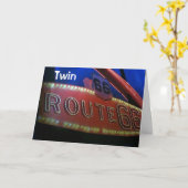 CARTE TWIN EST CLASSIQUE, COMME RT 66 ! JOYEUX ANNIVERSA (Fleur jaune)