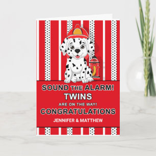 Carte Twin Félicitations Dalmatian Puppy Firehouse