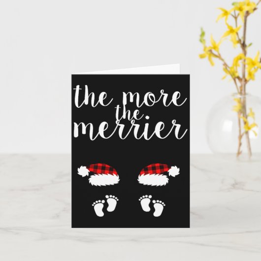 Carte Twin Pregnancy Christmas Pregnant Women The More T (Fleur jaune)