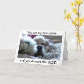 CARTE TWIN SIS=MÉRITEZ LE MIEUX À L'ANNIVERSAIRE=MOI COM (Fleur jaune)