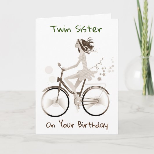 CARTE **TWIN SISTER** ENJOY YOUR BIRTHDAY CARD (Devant)