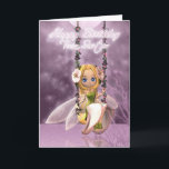 Carte Twin Sister Joyeux Anniversaire mignonne fée sur f<br><div class="desc">Twin Sister Happy Birthday jolie fée sur balançoire de fleurs,  magique</div>