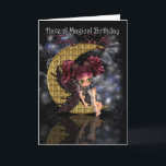 Carte Twin Sister Magique Anniversaire mignon petite lun<br><div class="desc">Twin Sister Magical Anniversaire mignonne petite fée de lune par moonlake</div>