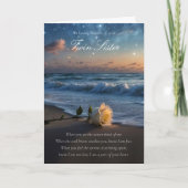 Carte Twin Sister Memorial Sympathy Beach Ocean (Devant)