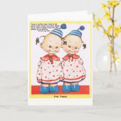Carte Twin sisters Happy birthday greeting (Fleur jaune)