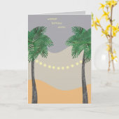Carte Twinkle Lights Palm Tree Birthday (Fleur jaune)
