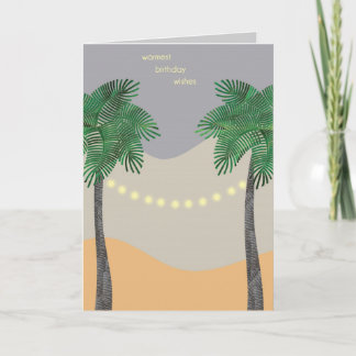 Carte Twinkle Lights Palm Tree Birthday
