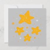 Carte Twinkstar Jaune et gris Carré d'anniversaire (Dos)
