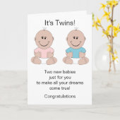 Carte Twins New Born Baby Card (Fleur jaune)