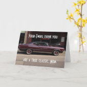 CARTE TWINS PENSE QUE MOM EST UN CLASSIQUE (Fleur jaune)